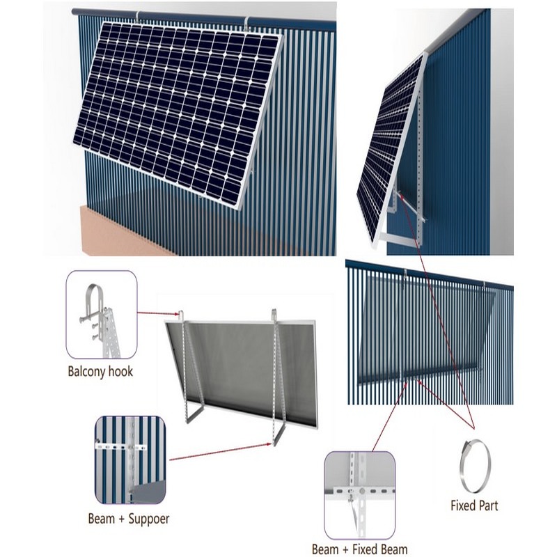 Easy Solar Kit 通用太阳能电池板阳台安装支架 阳台太阳能模块支架